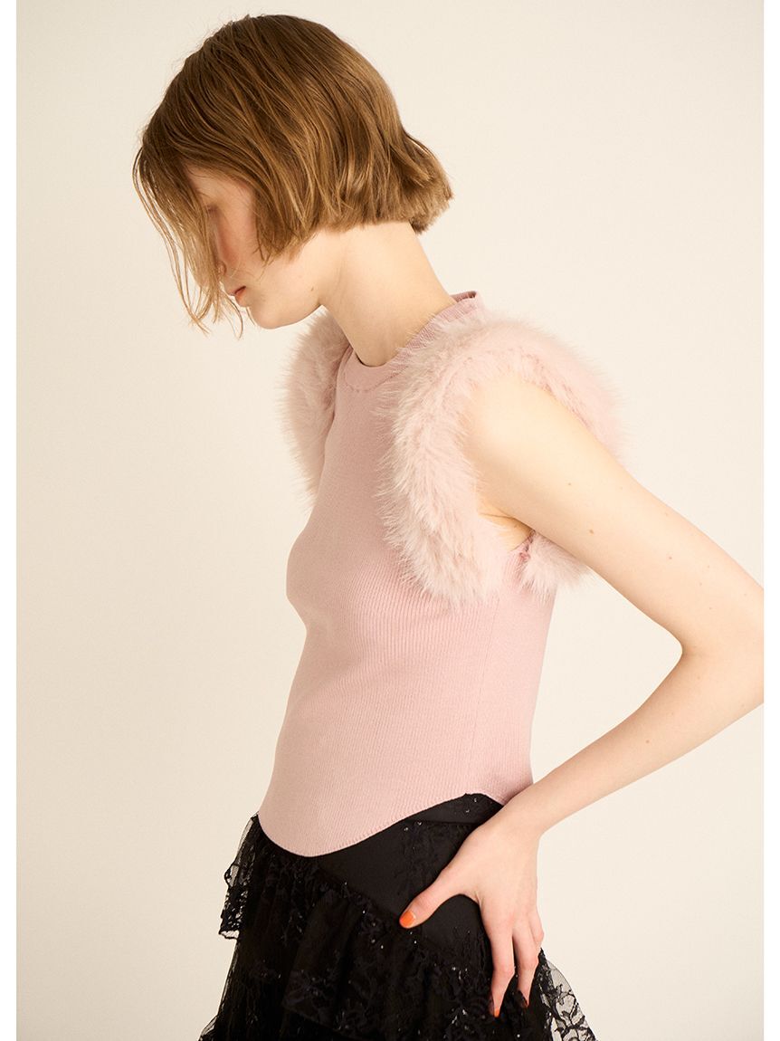 FURFUR「【限定カラー】エコファースリーブニットトップス」|ニット・セーター|