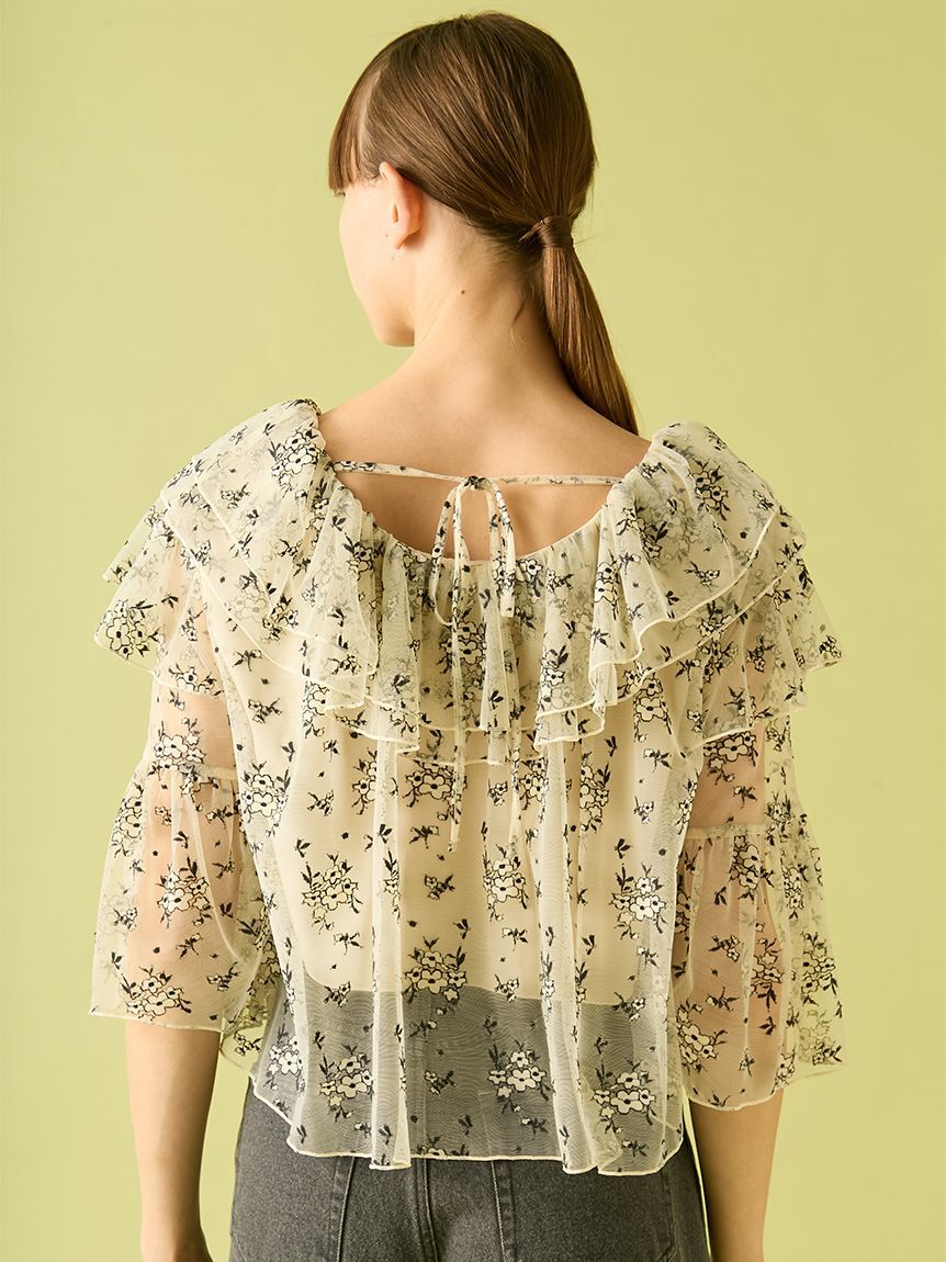 FURFUR「フラワーレースラッフルブラウス」|シャツ・ブラウス|