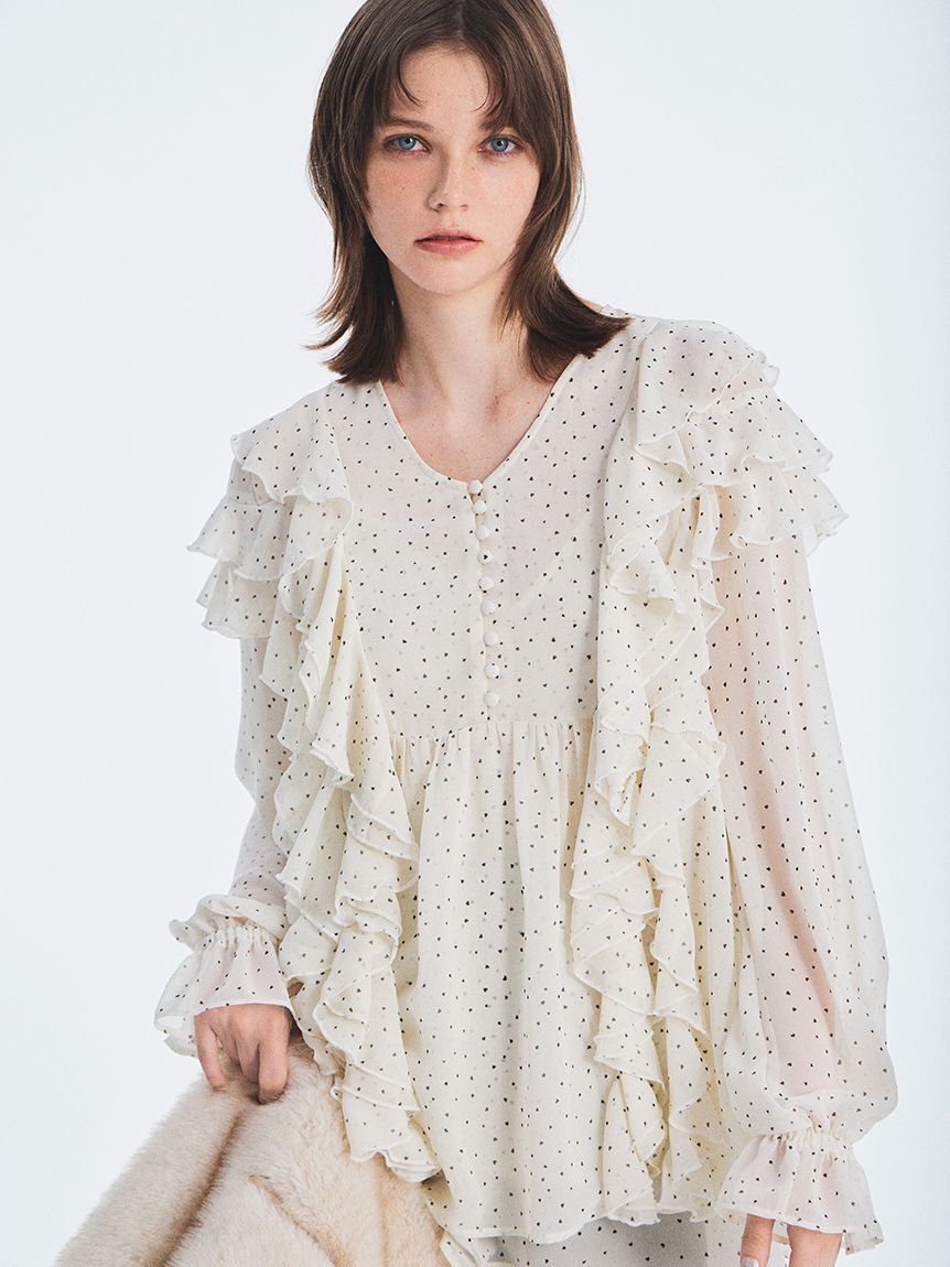 FURFUR「フリルチュニックブラウス」|シャツ・ブラウス|