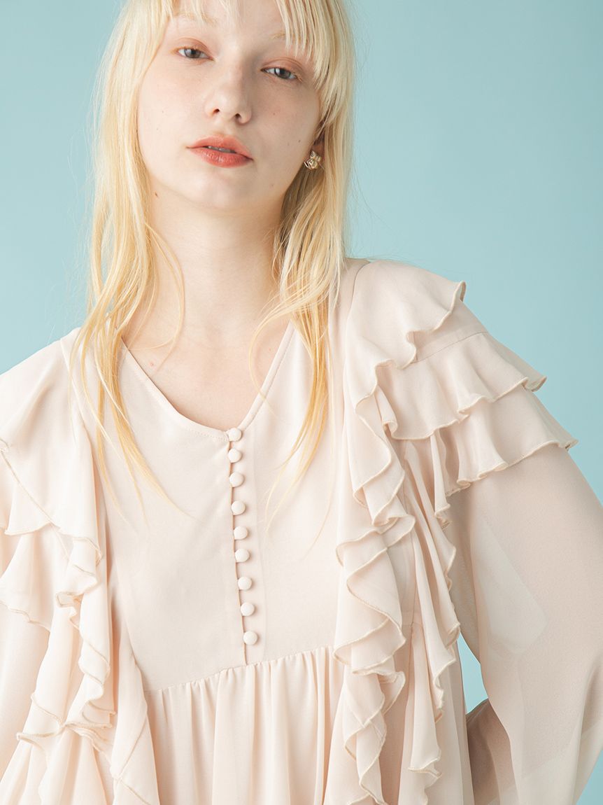 FURFUR「フリルチュニックブラウス」|シャツ・ブラウス|