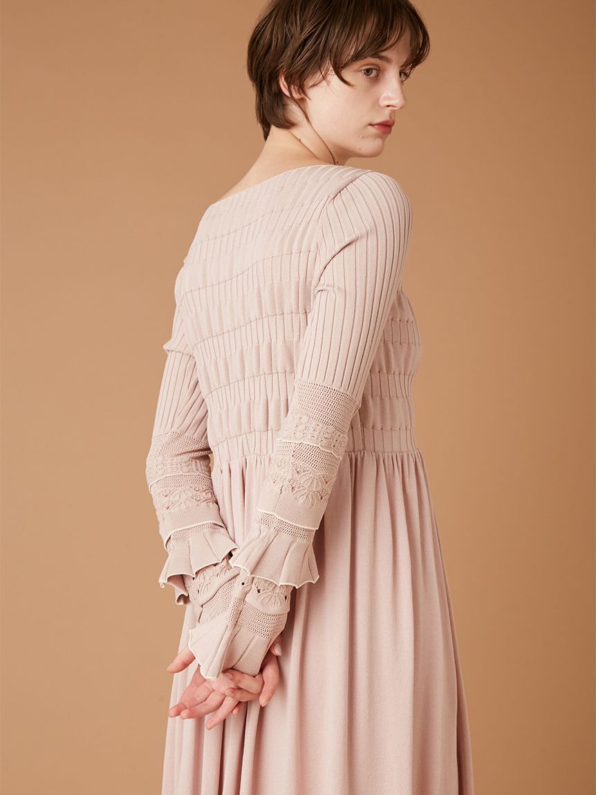 FURFUR「フリルスリーブニットドレス」|ドレス|