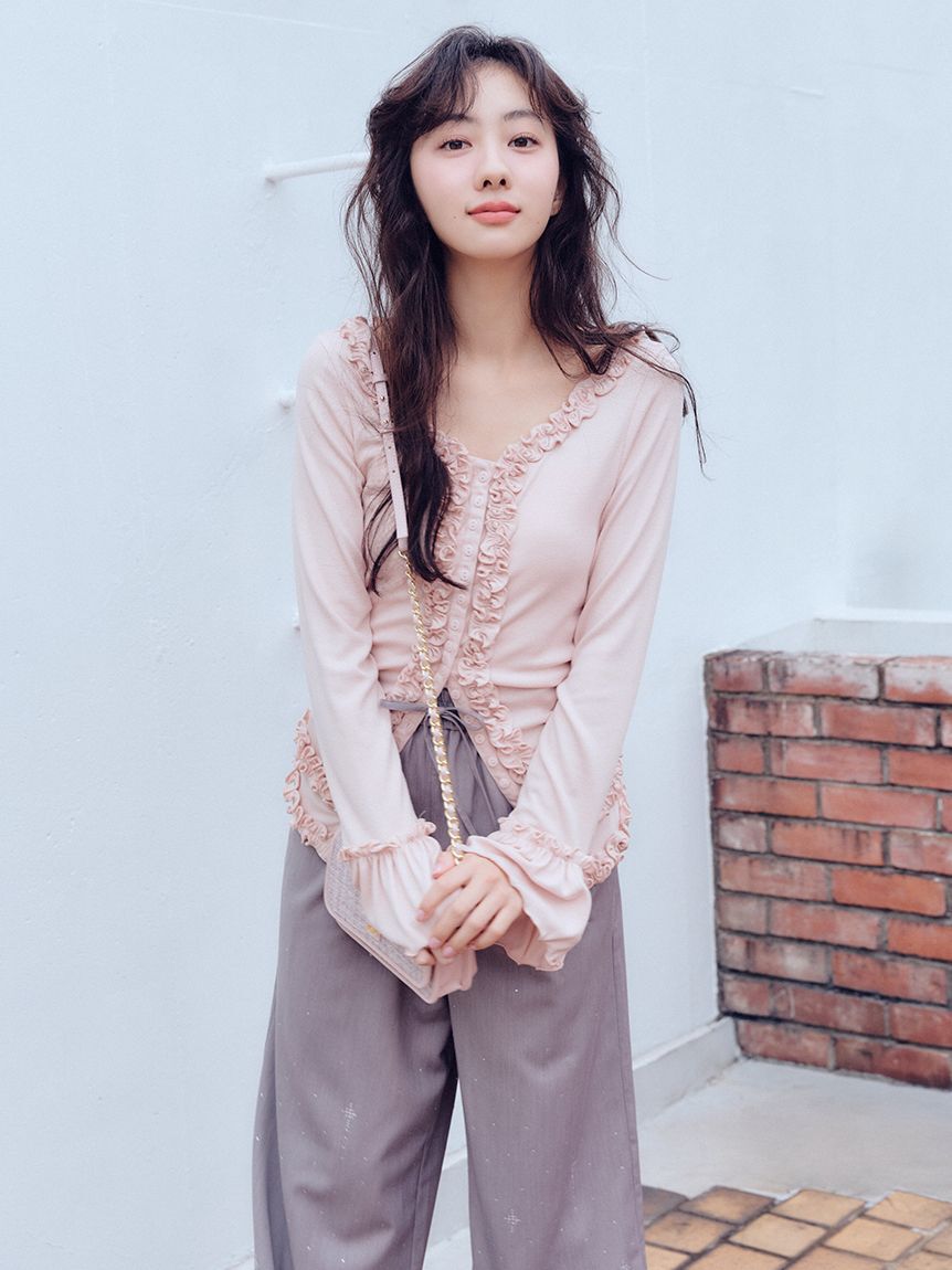 FURFUR「【WEB限定カラー】フリルカーディガン」|カーディガン|