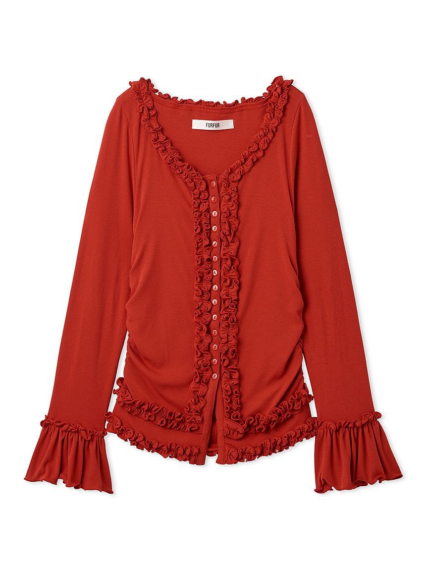 FURFUR「【WEB限定カラー】フリルカーディガン」|カーディガン|
