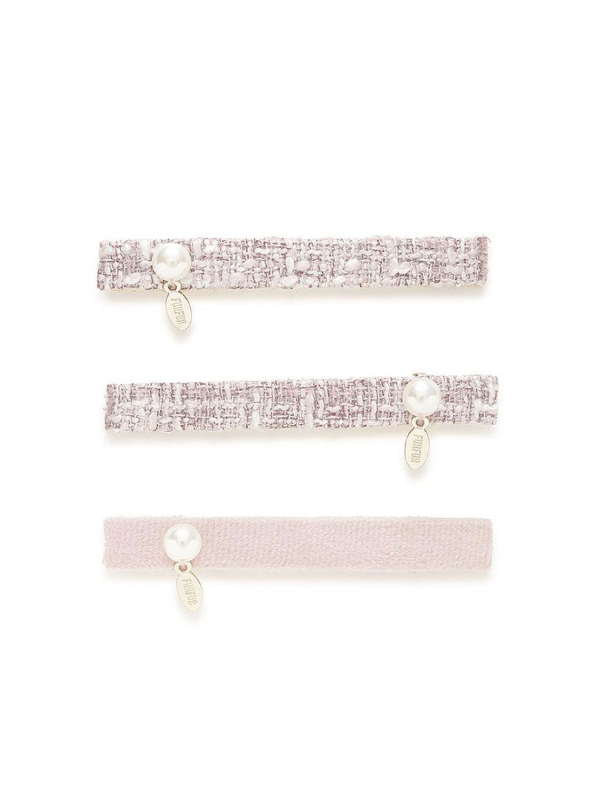 FURFUR「ツイード&times;ベロアヘアクリップセット」|ヘアバンド|PNK