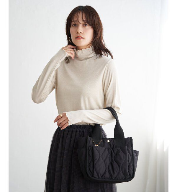 ikka「ハイネックテレコ長袖プルオーバー」|Tシャツ・カットソー|