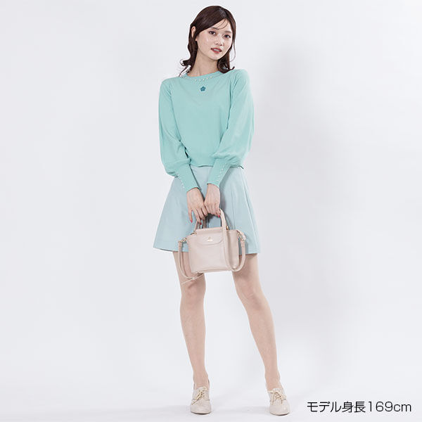 MARY QUANT「ロングリブパール ニット」|ニット・セーター|ブルー