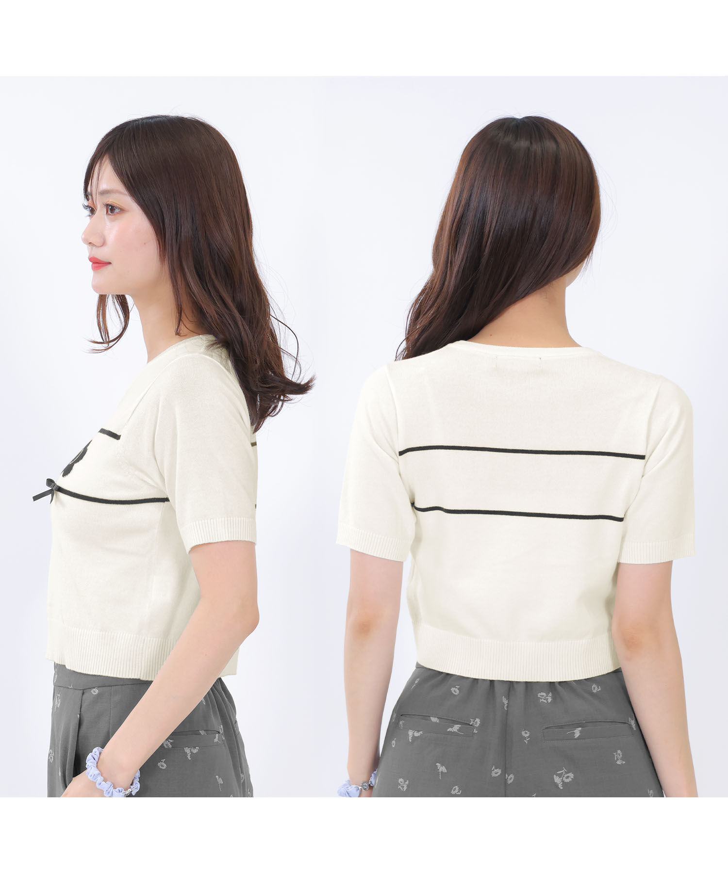 MARY QUANT「デイジー＆リボンニット プルオーバー」|Tシャツ・カットソー|