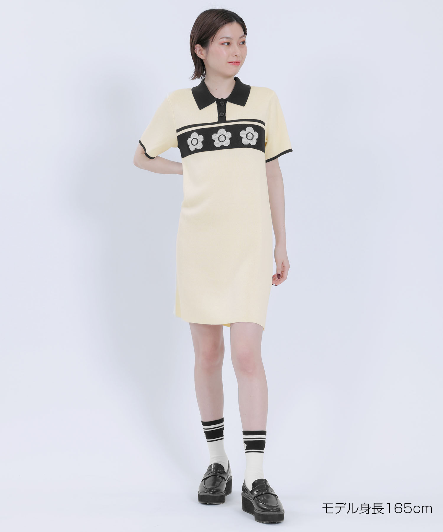 MARY QUANT「ポロニット ワンピース」|ワンピース|アイボリー