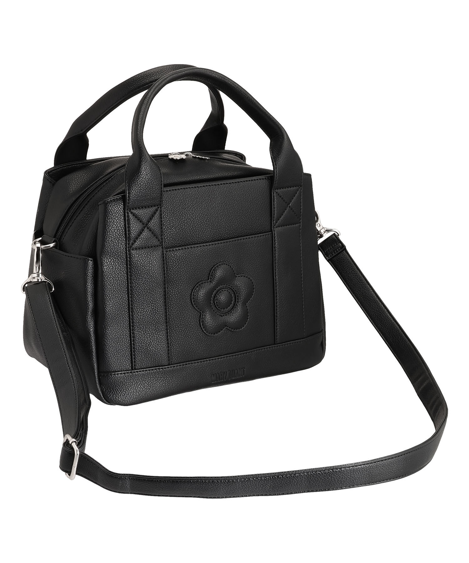 MARY QUANT「スクエアシュリンクデイジー 2WAYミニトート」|トートバッグ|ブラック