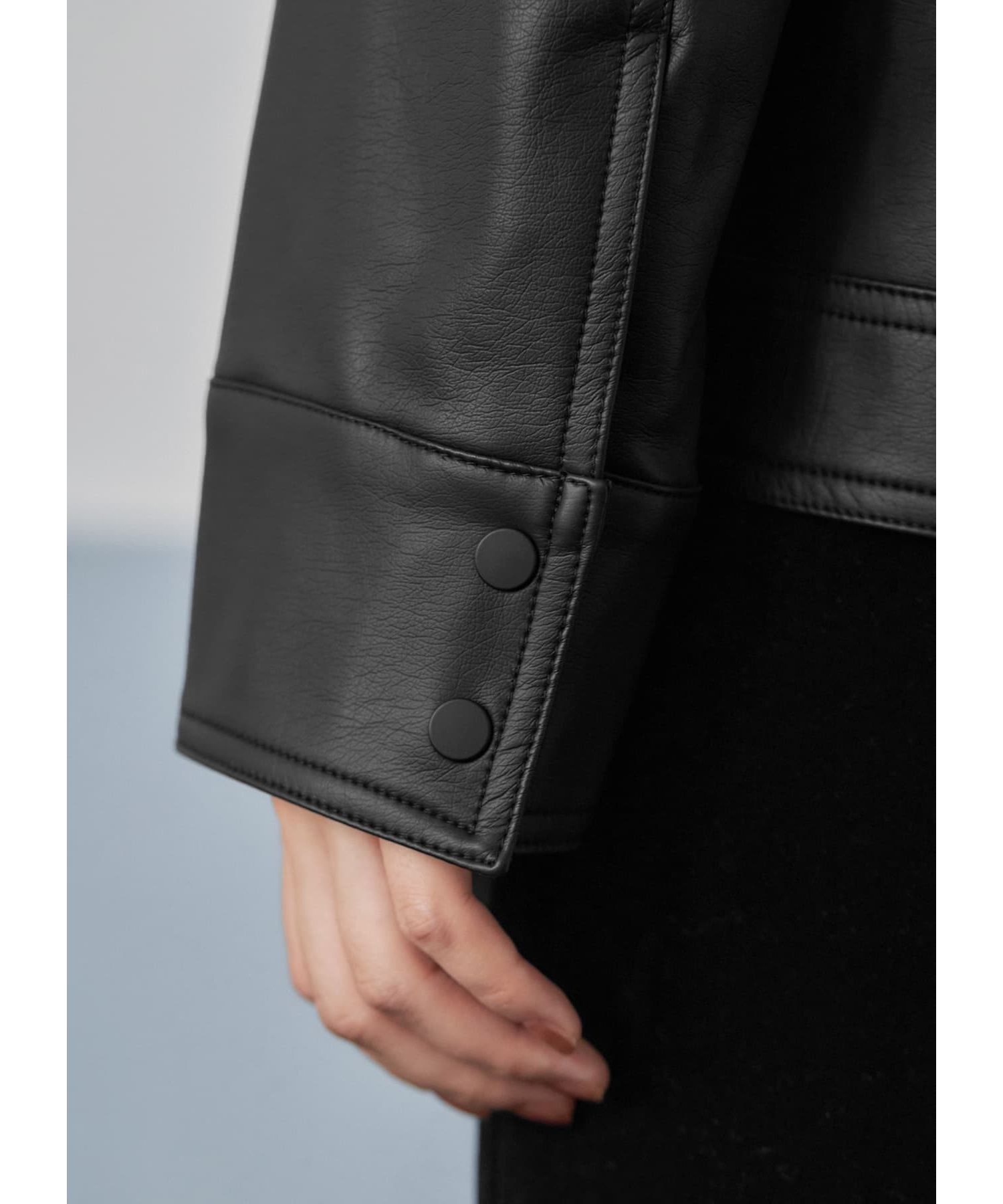 STYLE DELI「フェイクレザーライダースブルゾン」|ライダースジャケット|