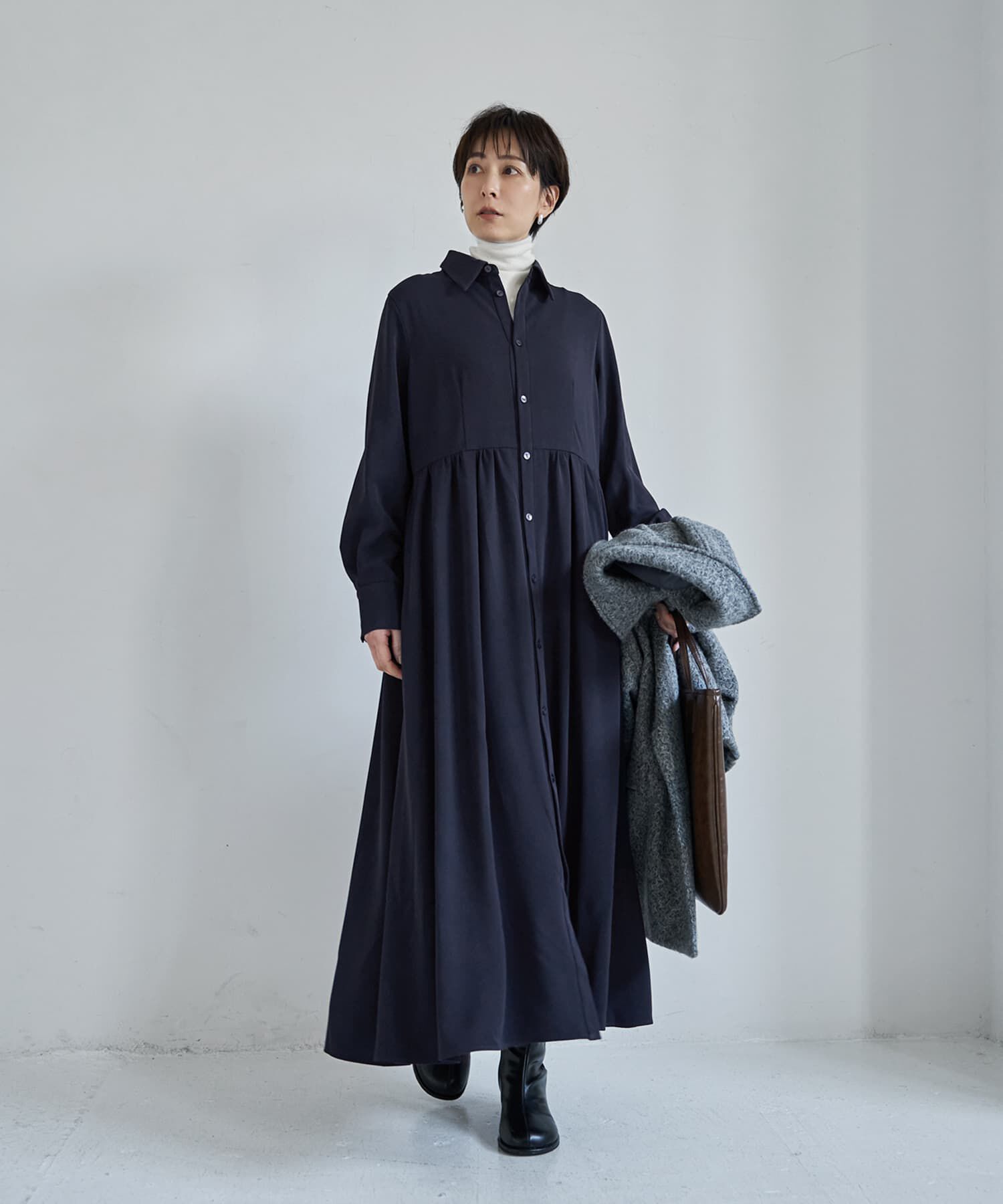 STYLE DELI「さらさらツイルロングシャツワンピース」|ワンピース|