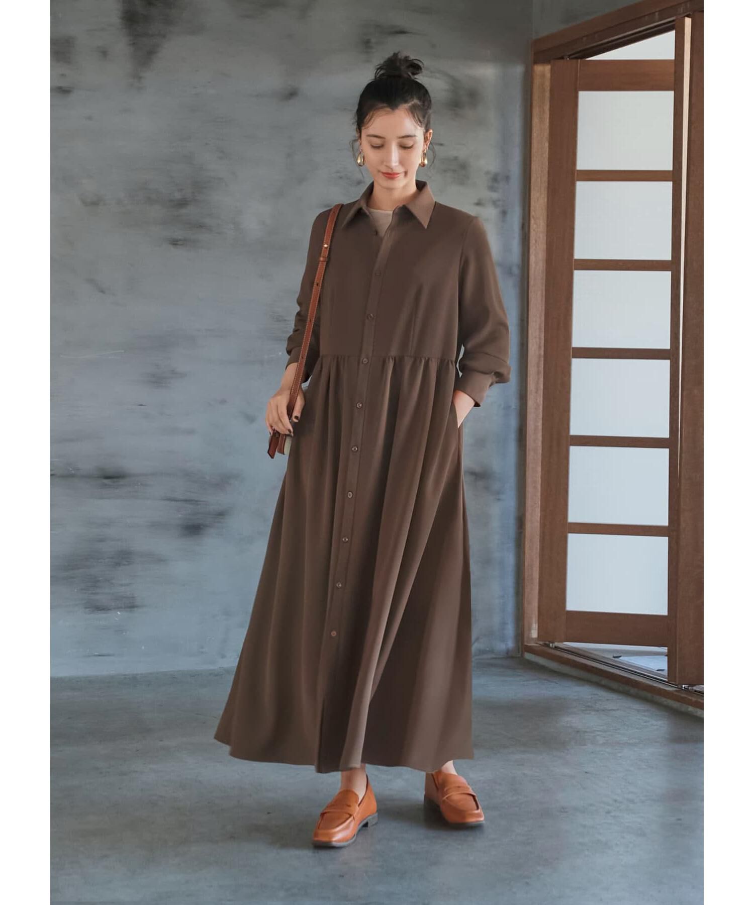 STYLE DELI「さらさらツイルロングシャツワンピース」|ワンピース|