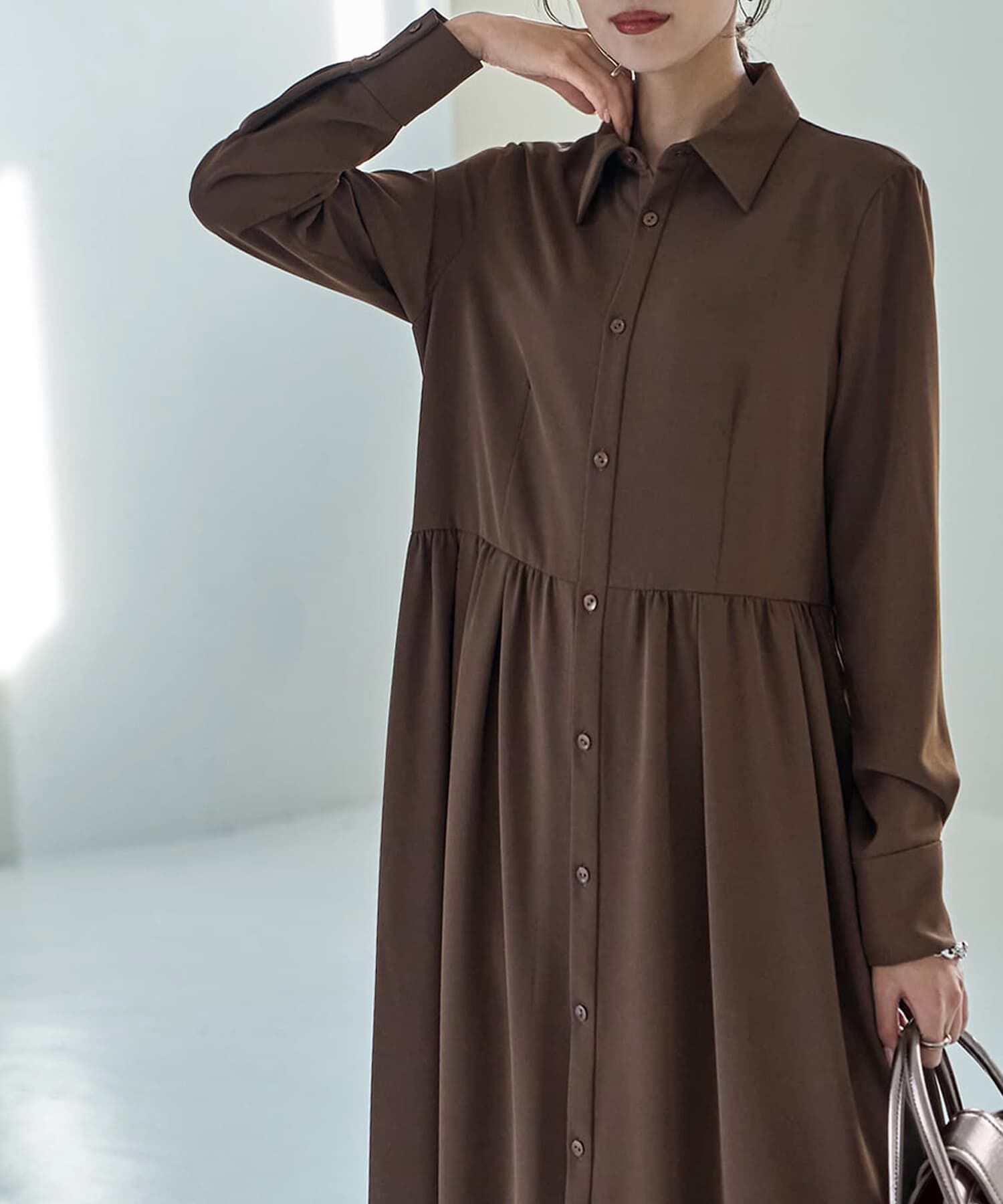 STYLE DELI「さらさらツイルロングシャツワンピース」|ワンピース|