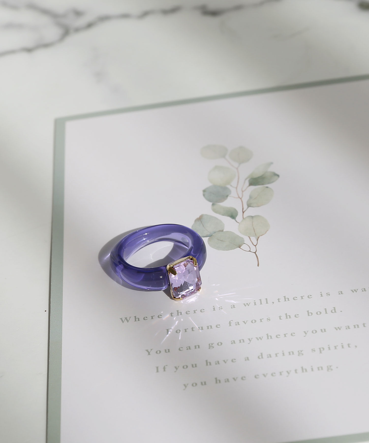 colleca la「カラフルスクエアビジューリング」|リング|パープル