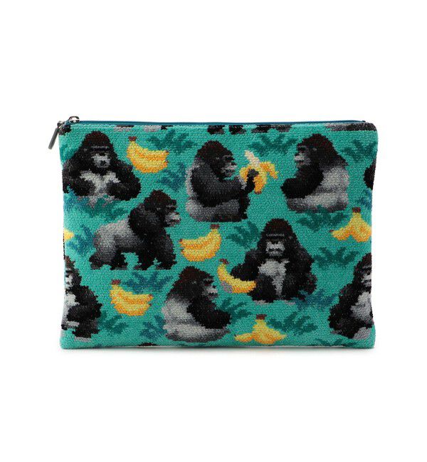 LOVERARY BY FEILER「ウッホッホゴリラ　フラットポーチ　L/UHGー243020」|ポーチ|ミディアムグリーン