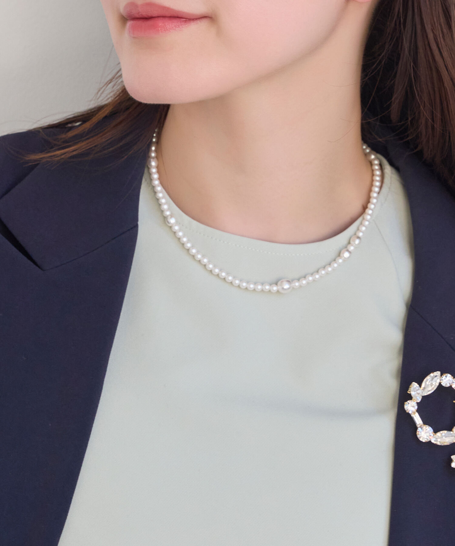 Phoebe「≪雑誌掲載≫【金属アレルギー対応】クラスアップパールネックレス」|ネックレス|