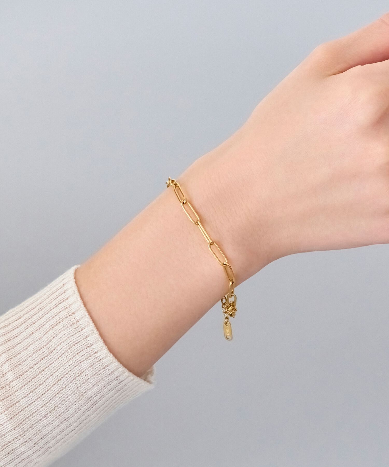 Phoebe「【金属アレルギー対応】チャンキーミックスチェーンブレスレット　ゴールド/サージカルステンレス」|ブレスレット・バングル|