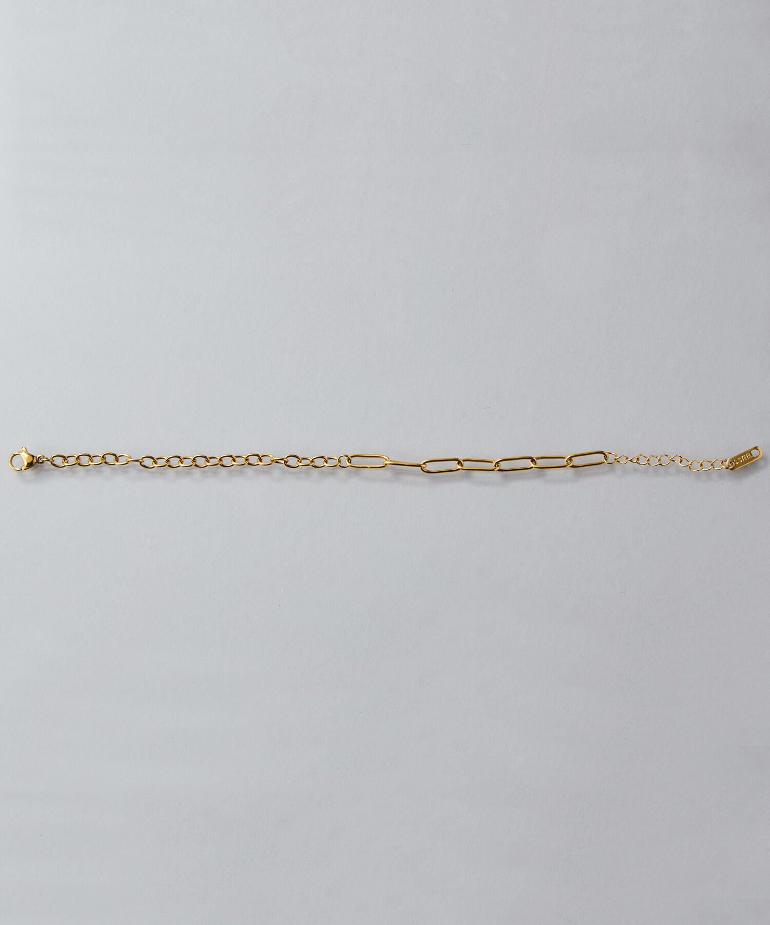 Phoebe「【金属アレルギー対応】チャンキーミックスチェーンブレスレット　ゴールド/サージカルステンレス」|ブレスレット・バングル|