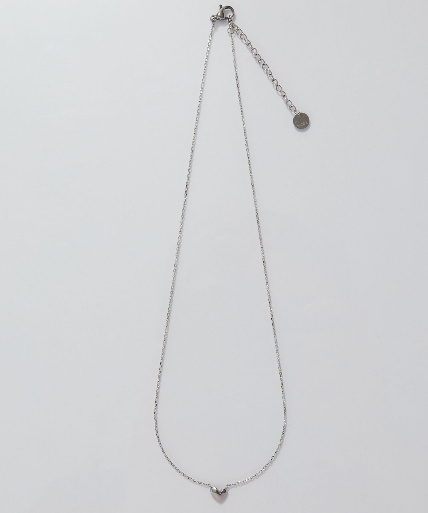 Phoebe「【金属アレルギー対応】スリークハートネックレス　シルバー/サージカルステンレス」|ネックレス|
