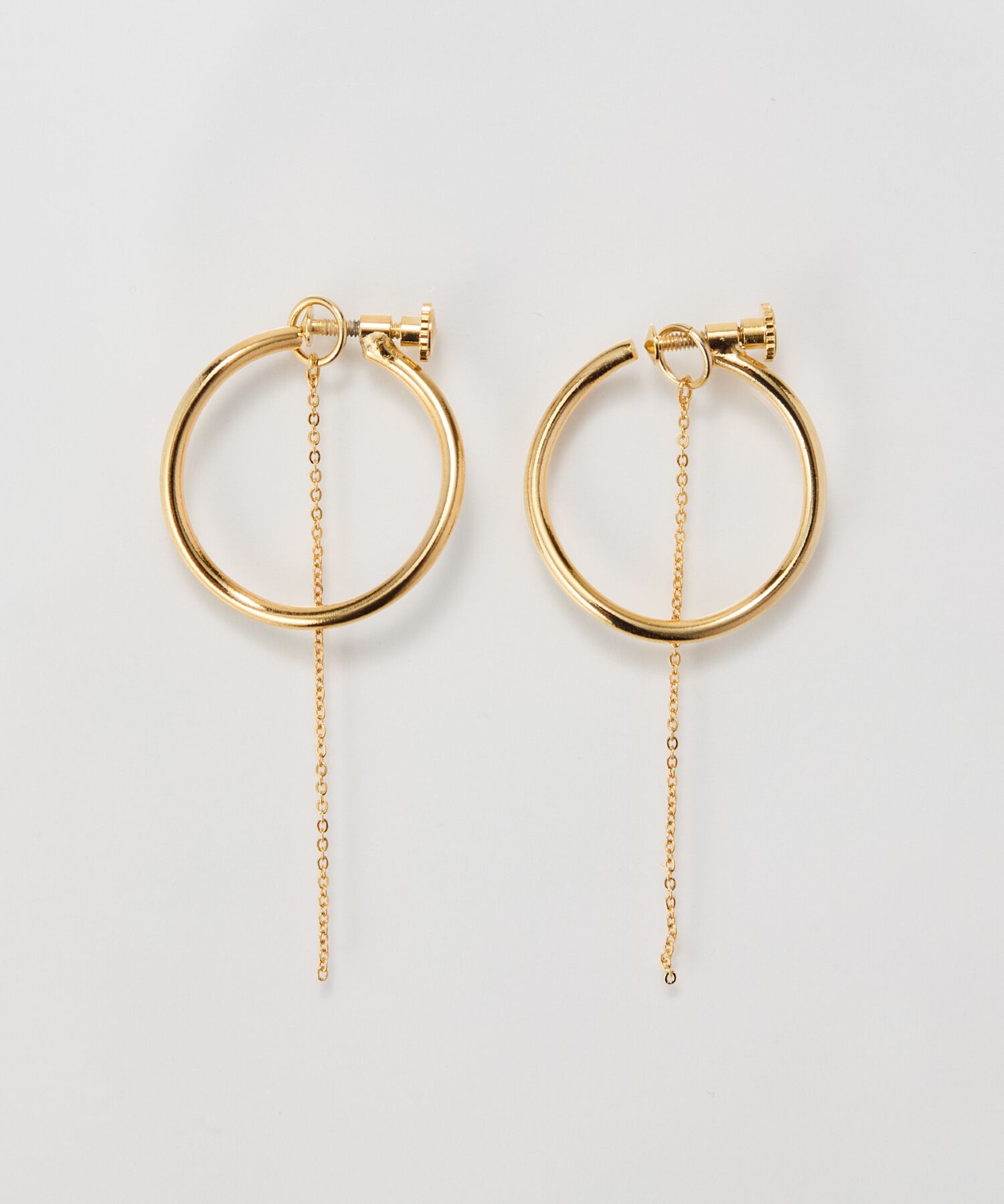 Phoebe「【金属アレルギー対応】2wayウェーブラインフープイヤリング　ゴールド/ニッケルフリー」|イヤリング|