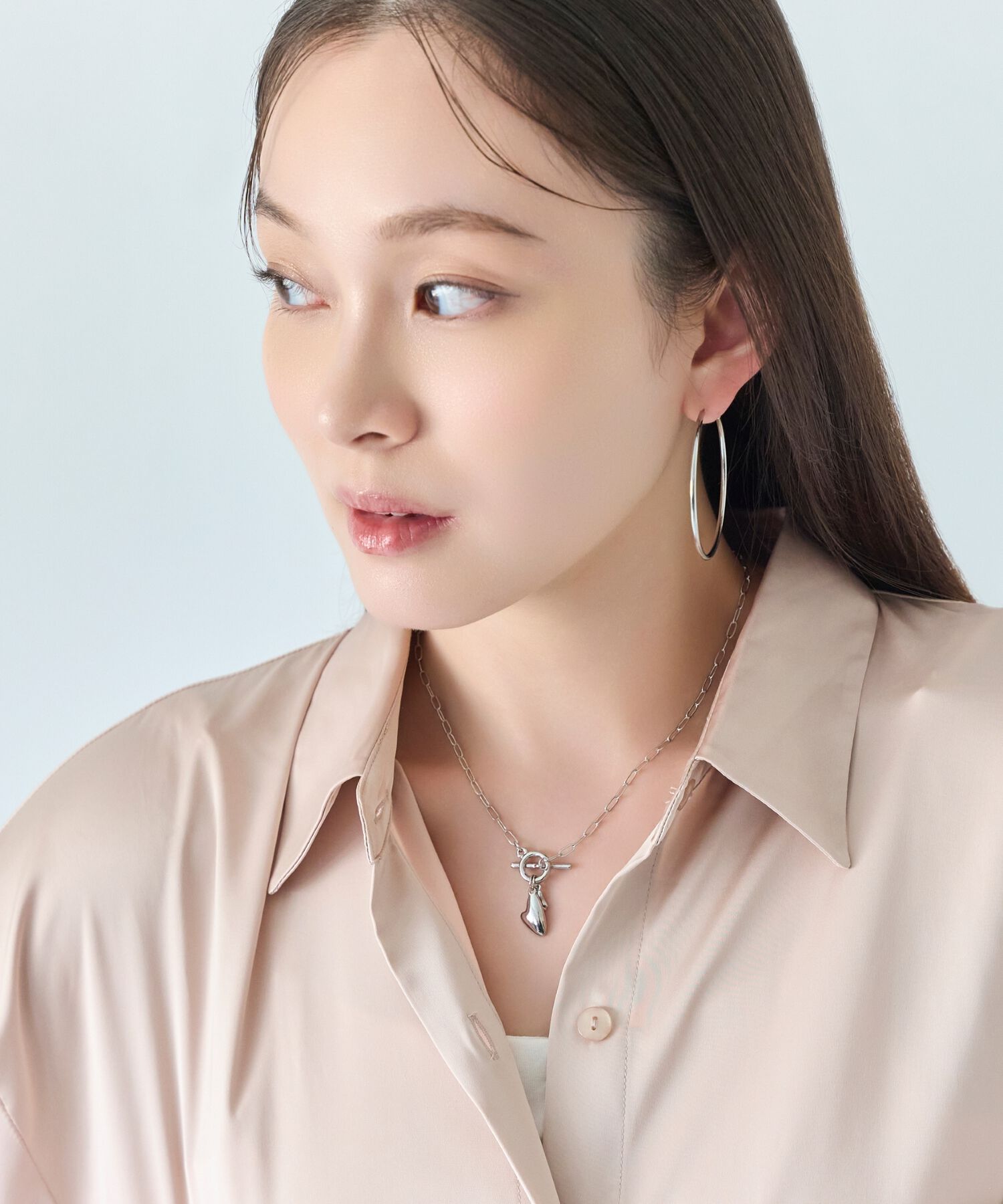 Phoebe「ハートプレートチョーカーネックレス　シルバー/40cm」|ネックレス|