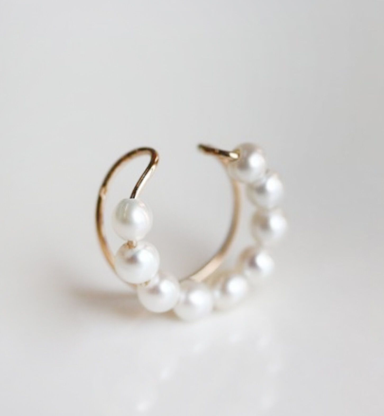  「パール イヤーカフ | K10YG 【片耳用】」|イヤーカフ|