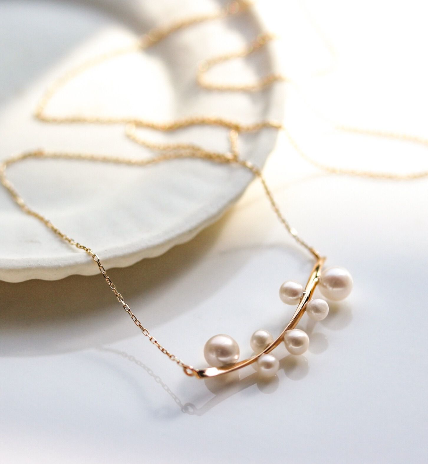  「パール リリー ネックレス | K10YG」|ネックレス|K10 イエローゴールド