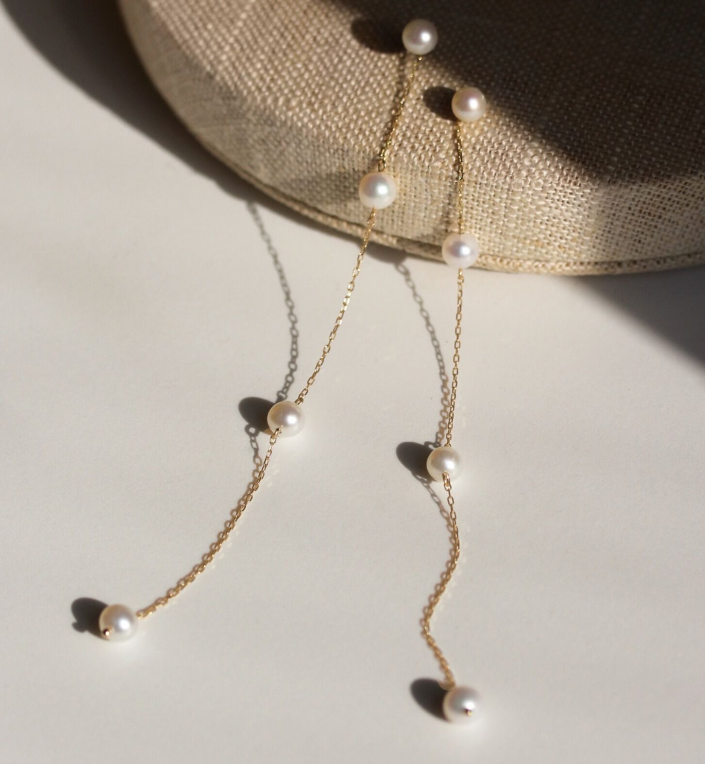  「パール ステーション ピアス | K10YG」|ピアス|