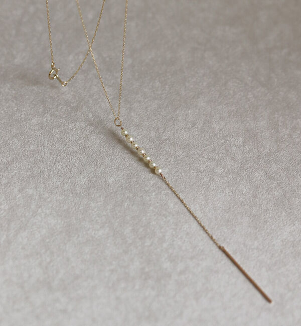  「パール  Y ロング ネックレス | K10YG」|ネックレス|