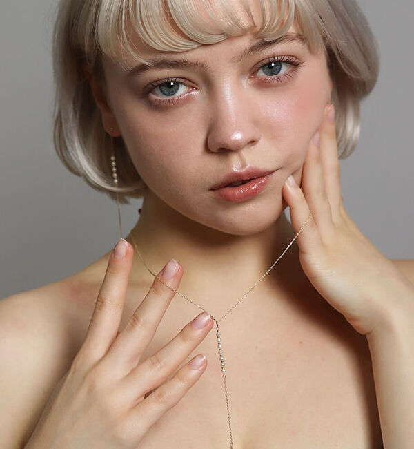  「パール  Y ロング ネックレス | K10YG」|ネックレス|