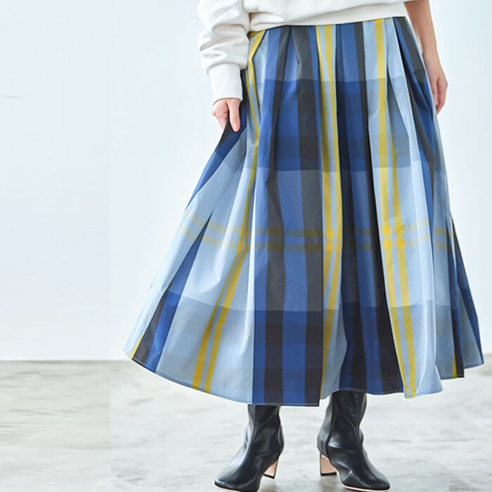 BACKYARD FAMILY「スカート レディース チェック 通販 フレアスカート ロングスカート フレアースカート」|スカート|