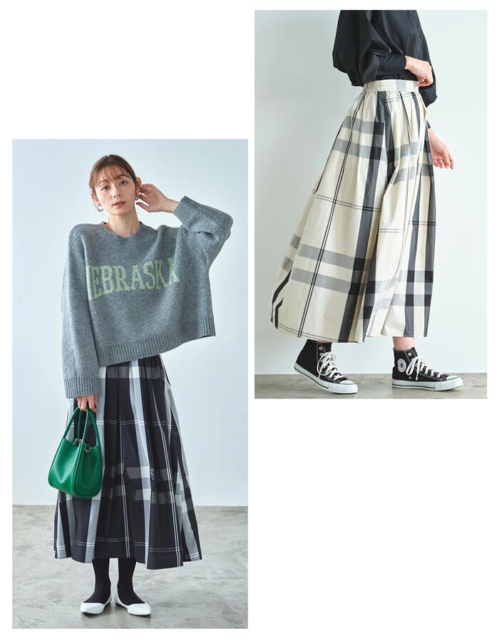 BACKYARD FAMILY「スカート レディース チェック 通販 フレアスカート ロングスカート フレアースカート」|スカート|