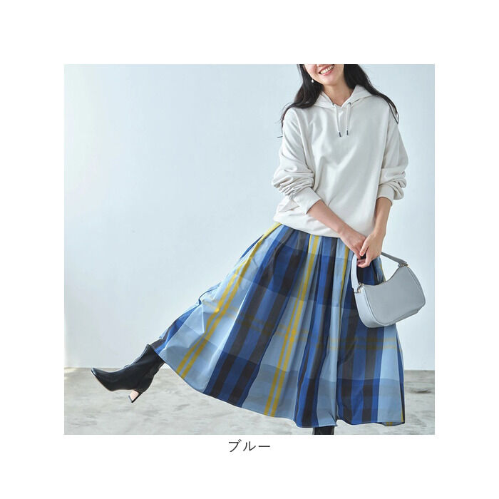 BACKYARD FAMILY「スカート レディース チェック 通販 フレアスカート ロングスカート フレアースカート」|スカート|