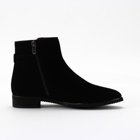 銀座かねまつ「OM258112SUEBLK 【本革】【防水】アクアベルインナーファーブーツ」|ショートブーツ|