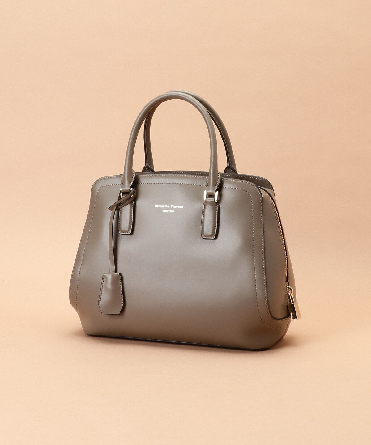 Samantha Thavasa「トラペズミニヨン ボストンバッグ 大サイズ」|ハンドバッグ|モカ