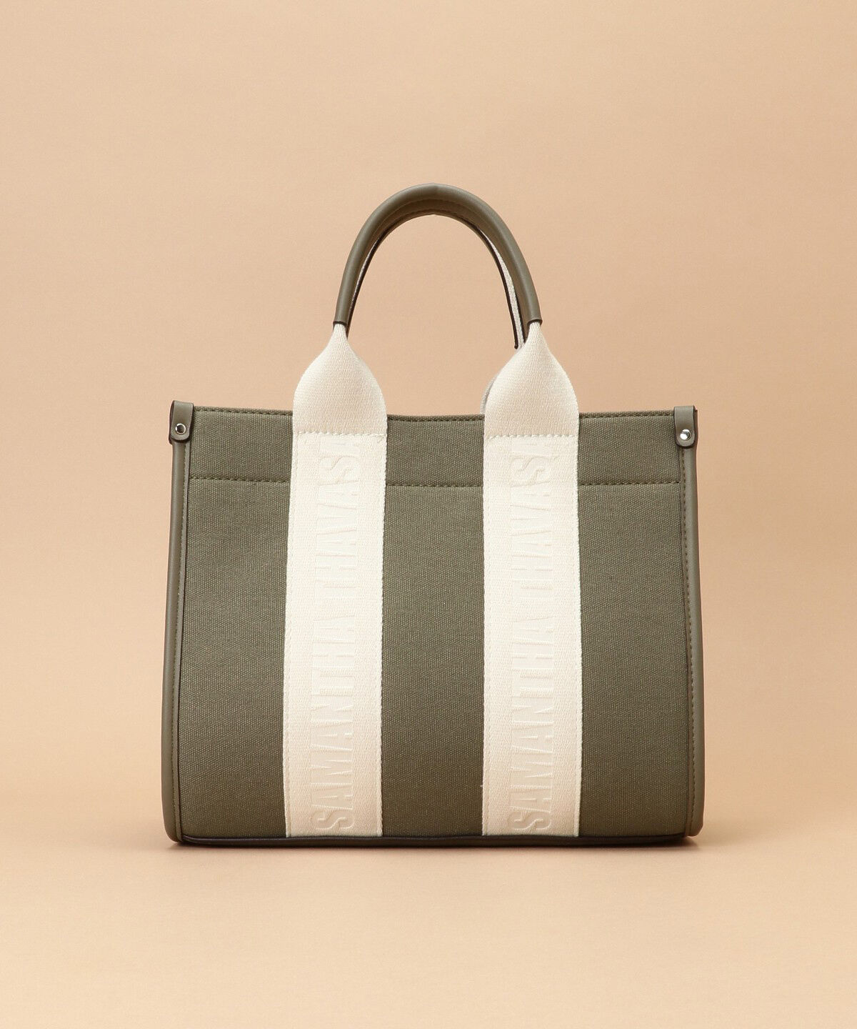 Samantha Thavasa「スクエアキャンバストート 小サイズ」|トートバッグ|カーキ