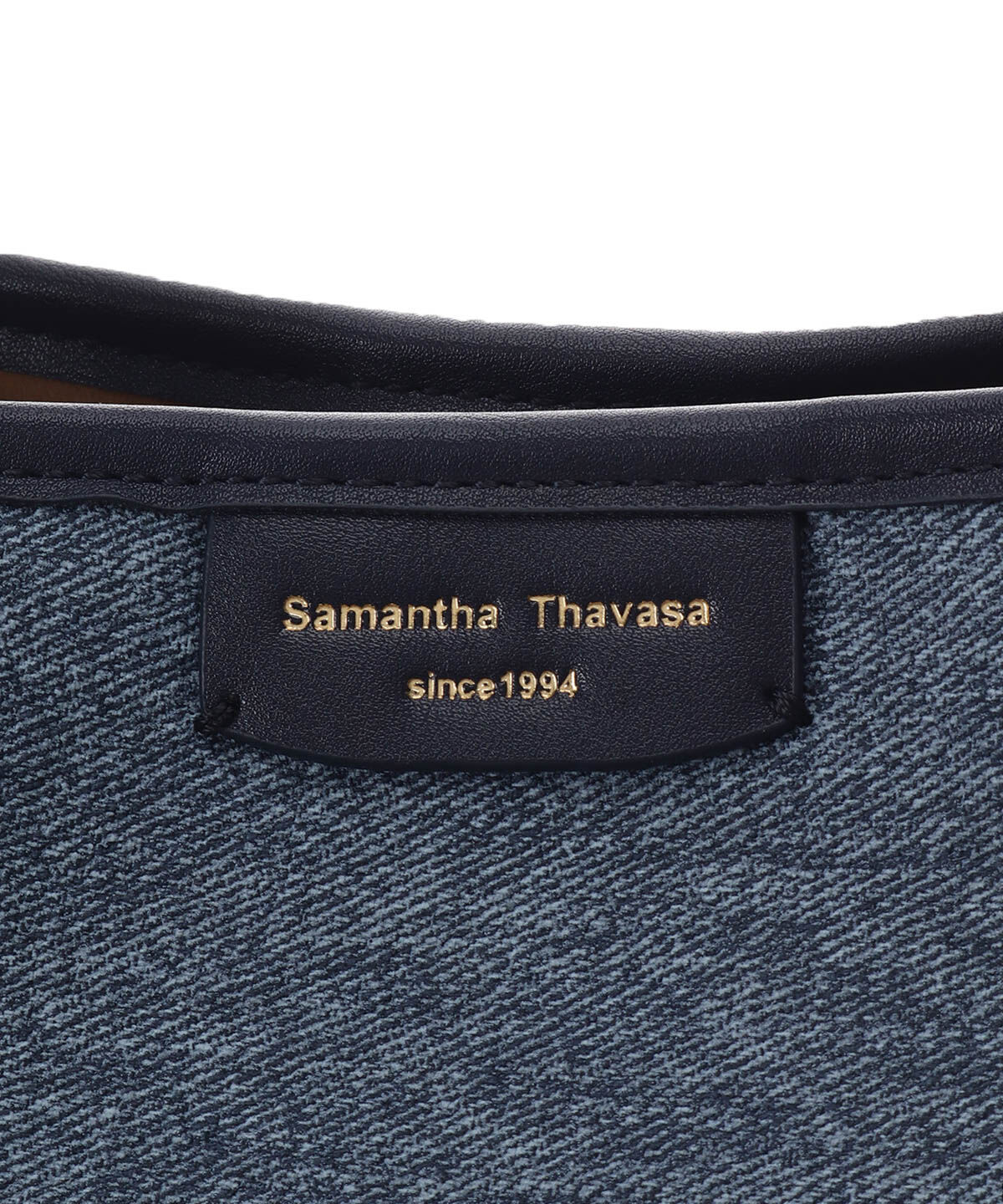 Samantha Thavasa「デニム調キャンバスデザイン 合皮トートバッグ 大サイズ」|トートバッグ|