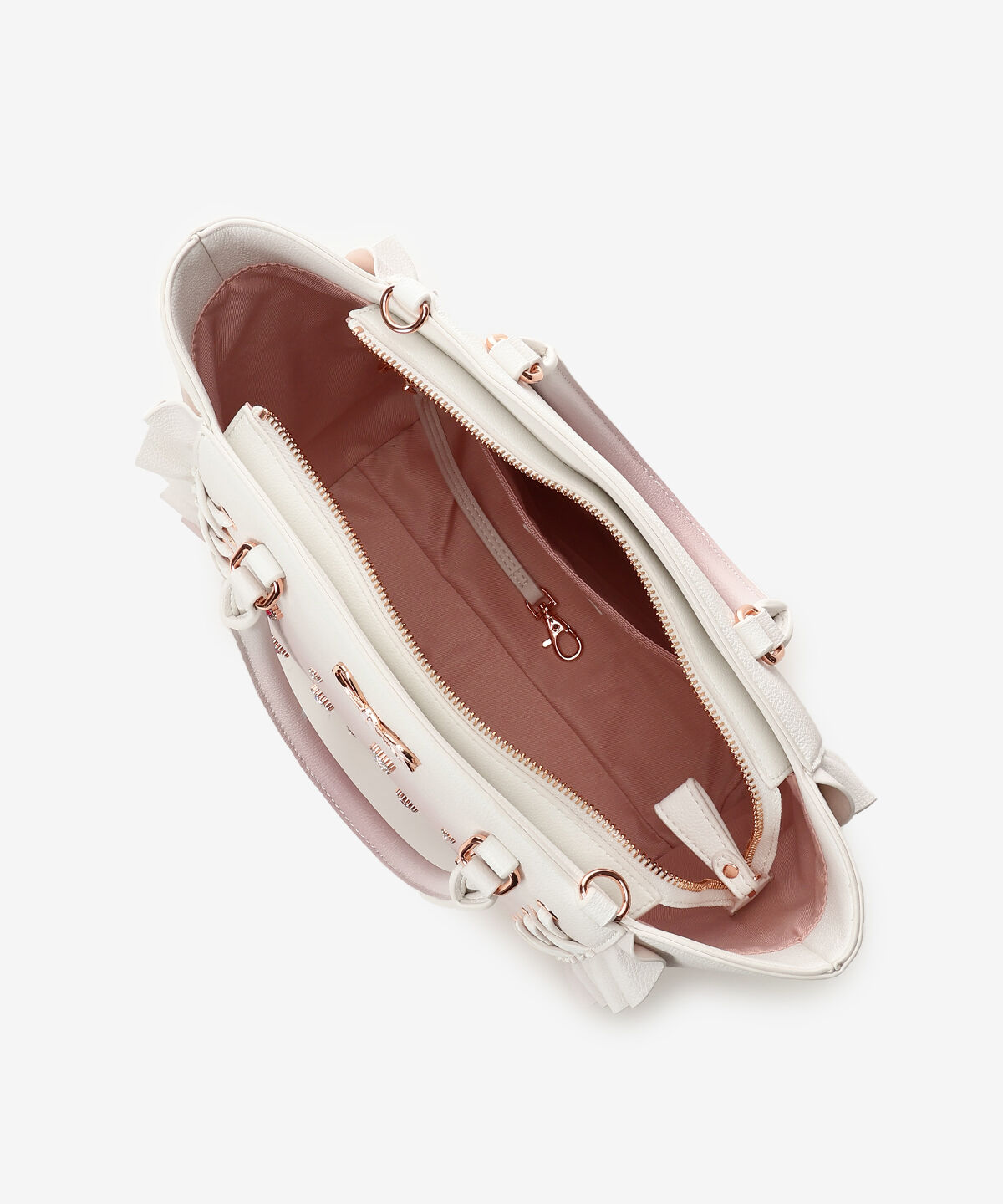 Samantha Vega「レースアップハートビジューグラデーションフラッタ―(小)」|ハンドバッグ|