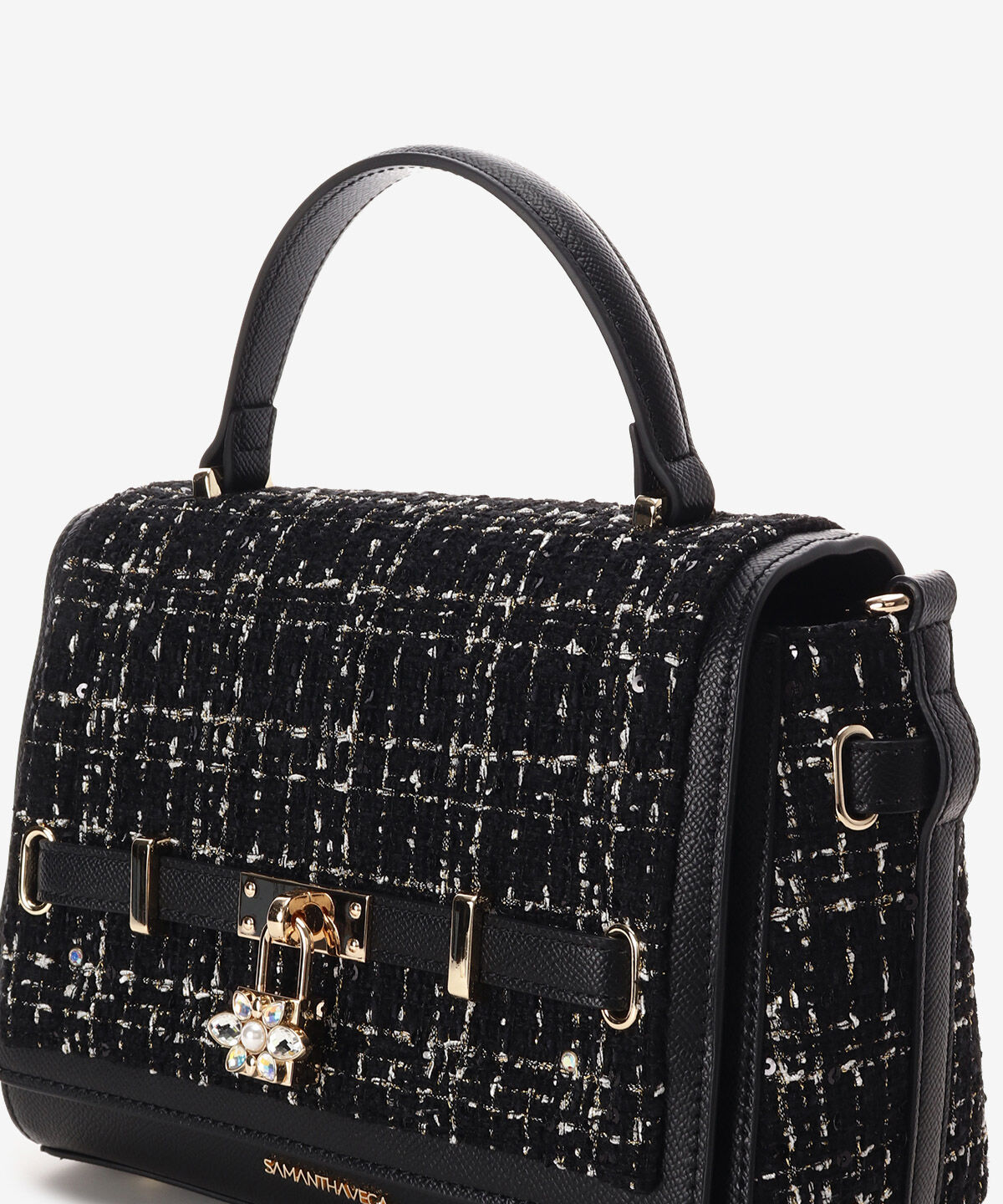 Samantha Vega「ツイードベルトビジューショルダーバッグ」|ショルダー・メッセンジャー|