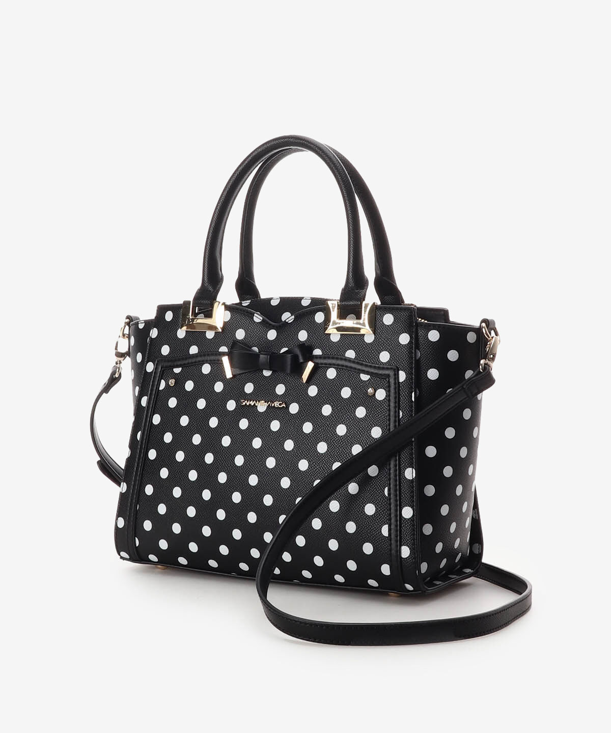 Samantha Vega「ソリッドリボンドットハンドバッグ」|ハンドバッグ|