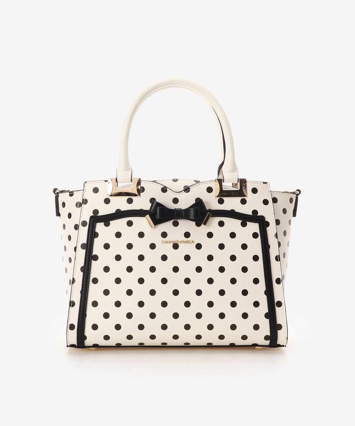 Samantha Vega「ソリッドリボンドットハンドバッグ」|ハンドバッグ|ホワイト