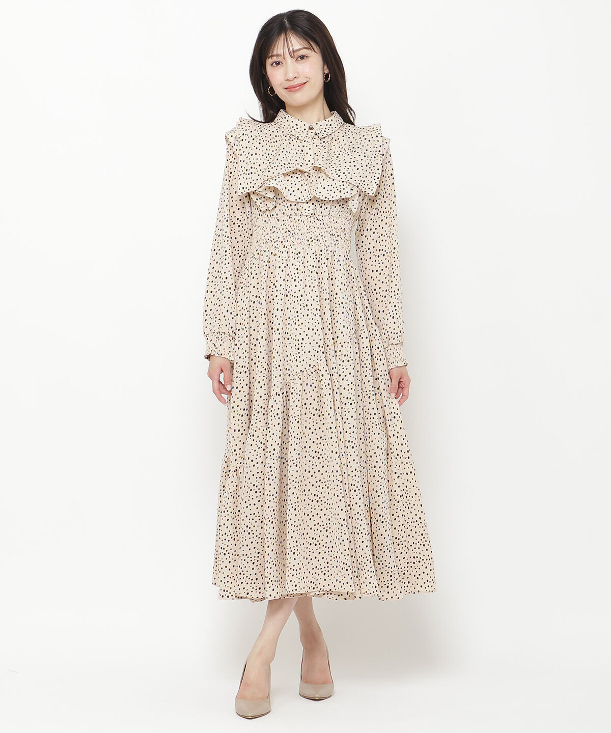アンドクチュール「ランダムドットフリルワンピース」|ワンピース|