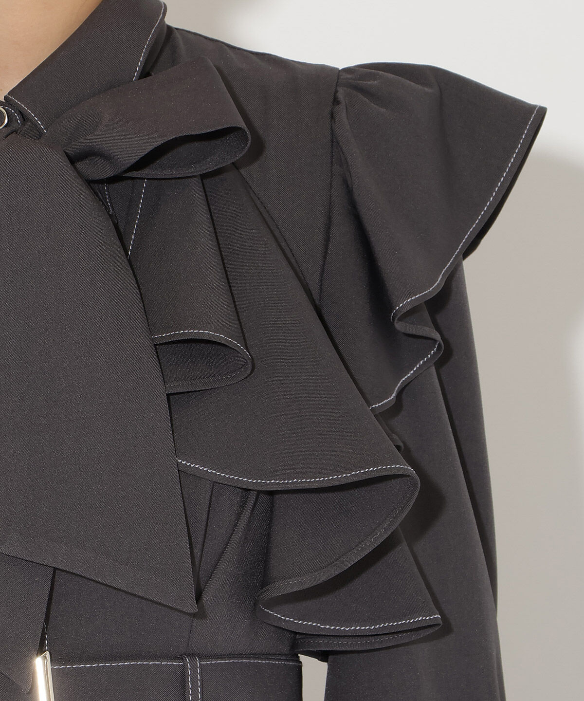 アンドクチュール「フリルケープ7分袖ワンピース」|ワンピース|