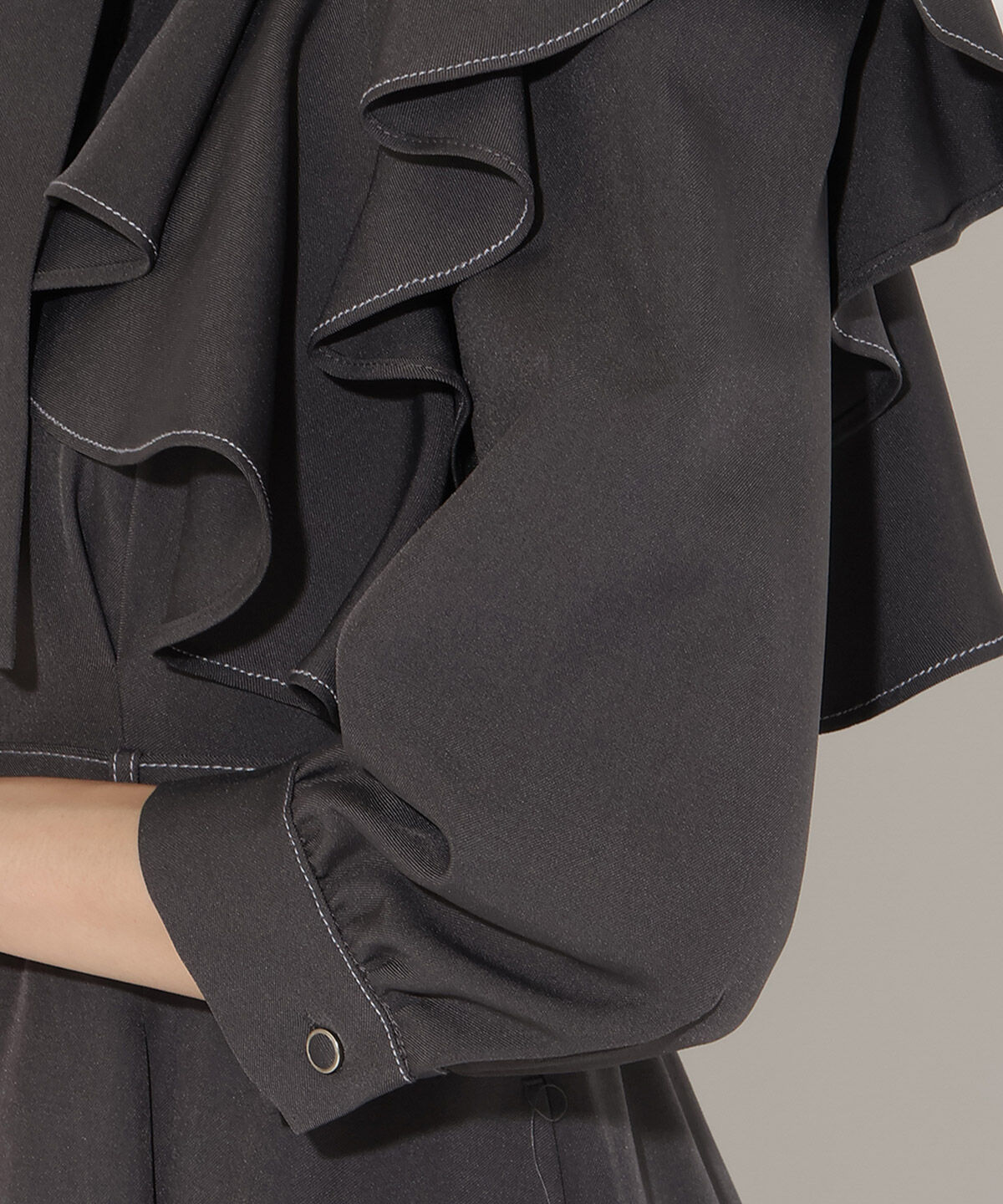 アンドクチュール「フリルケープ7分袖ワンピース」|ワンピース|