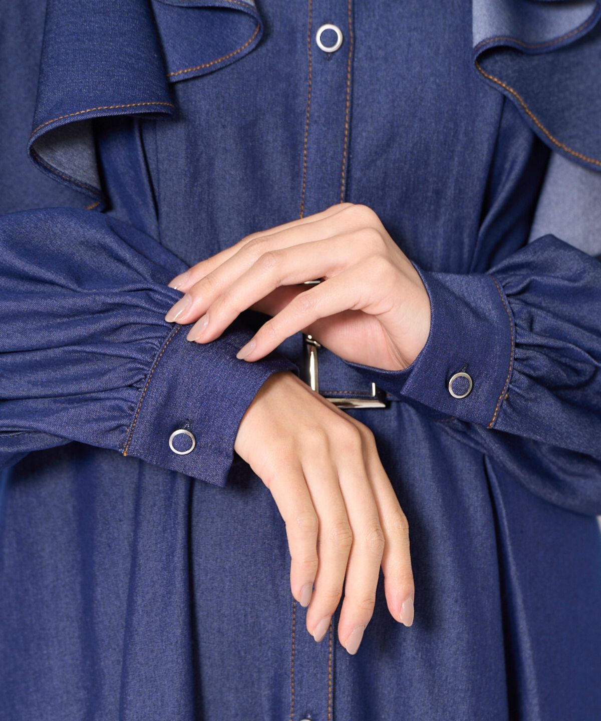 アンドクチュール「フリルケープシャツワンピース」|ワンピース|