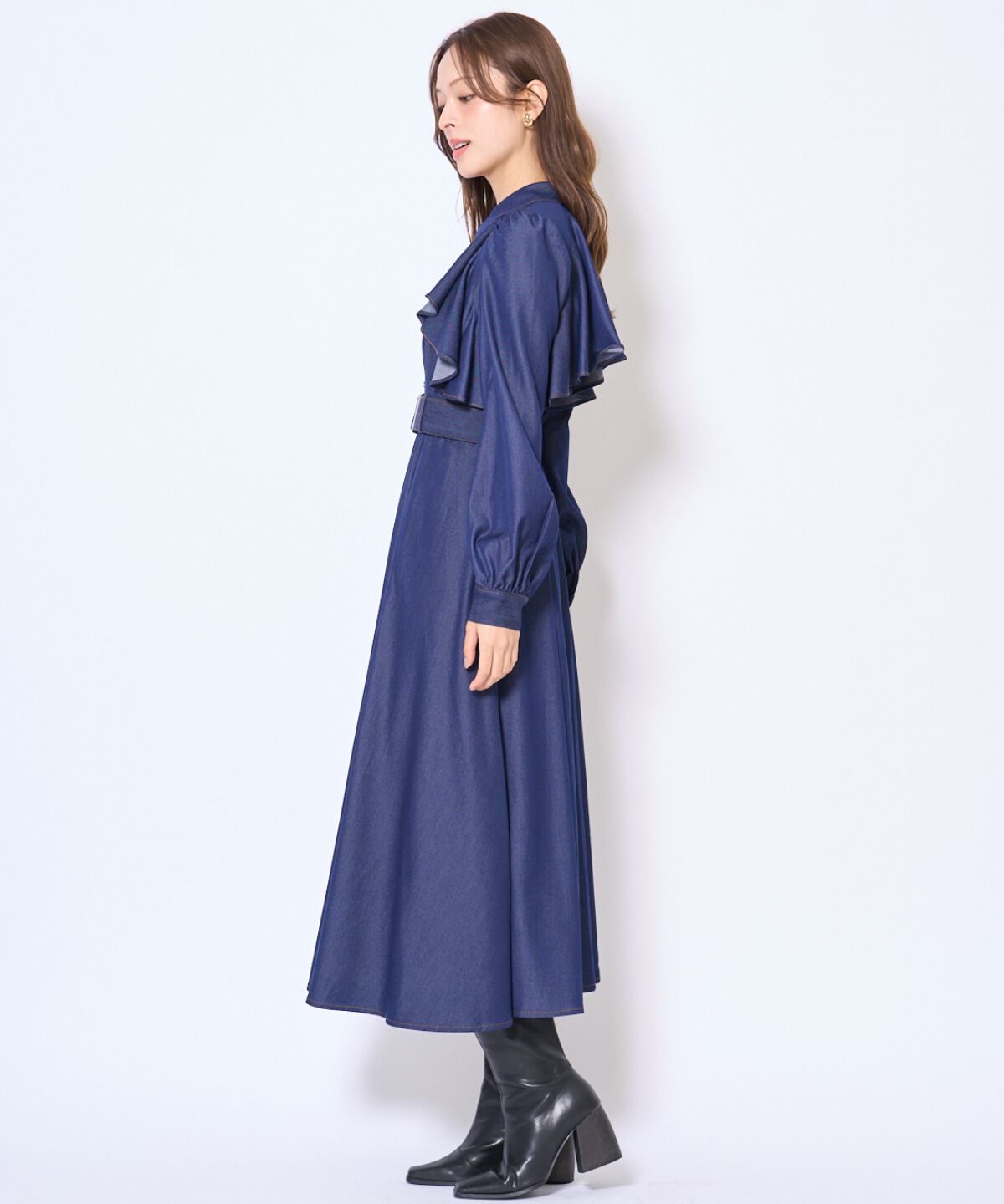 アンドクチュール「フリルケープシャツワンピース」|ワンピース|