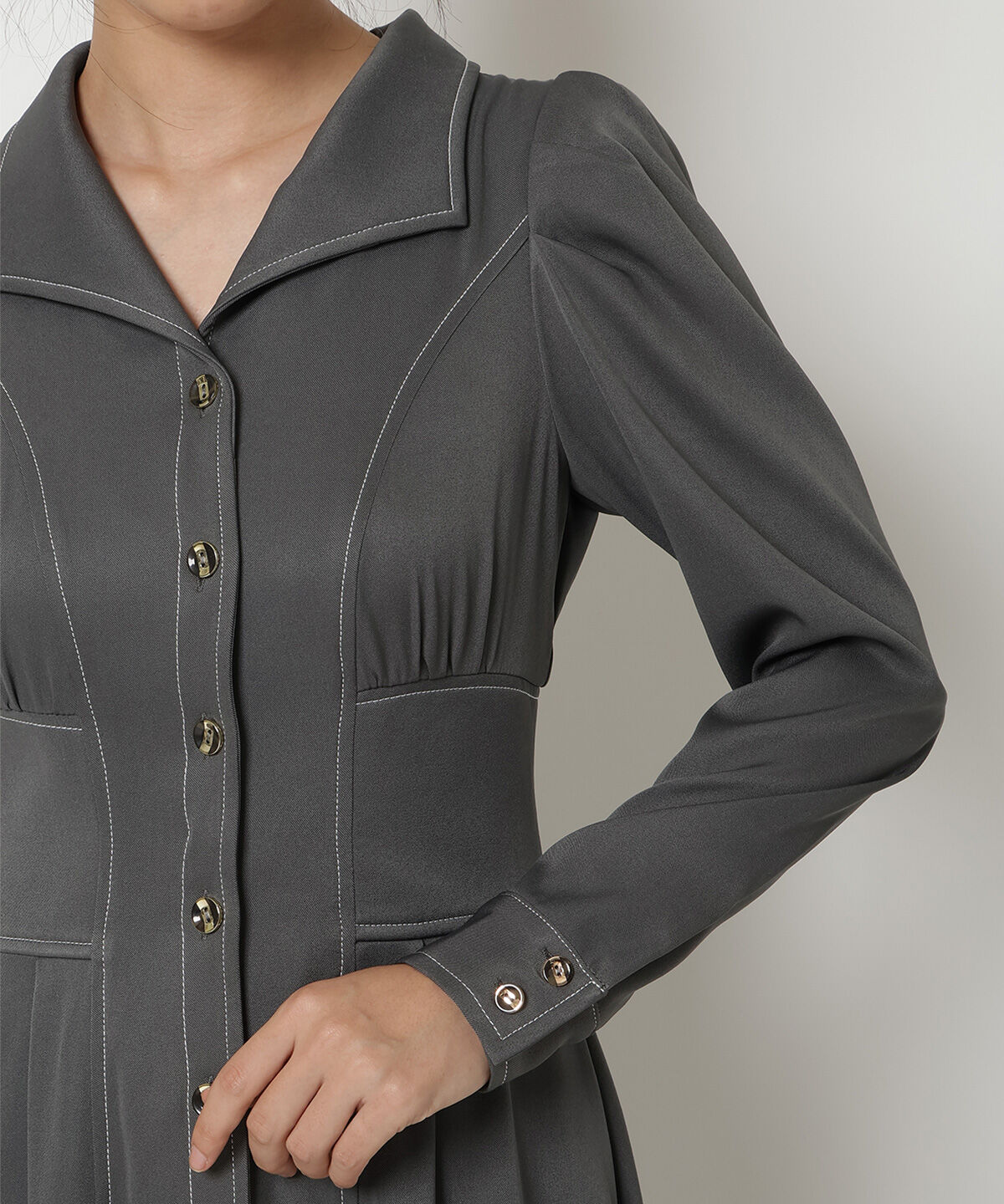 REDYAZEL「コルセットウエストシャツワンピース」|ワンピース|