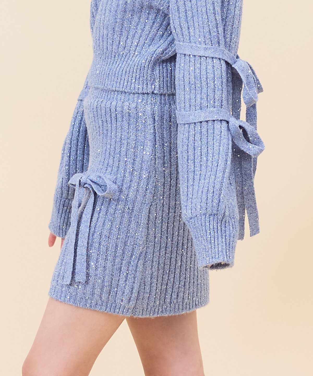REDYAZEL「ラメスパンコールニットミニスカート」|タイト|