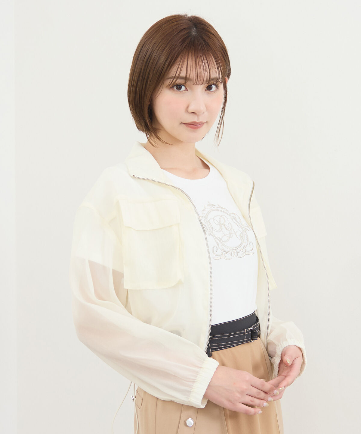 REDYAZEL「フロントポケットシアージャケット」|ノーカラージャケット|