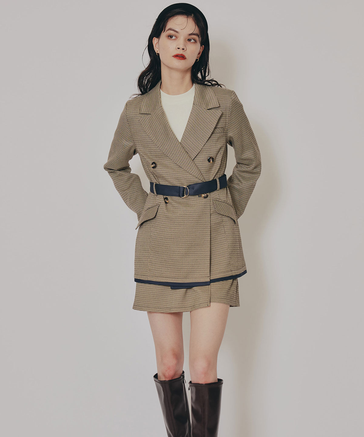 REDYAZEL「グレンチェックダブルジャケット」|テーラードジャケット|